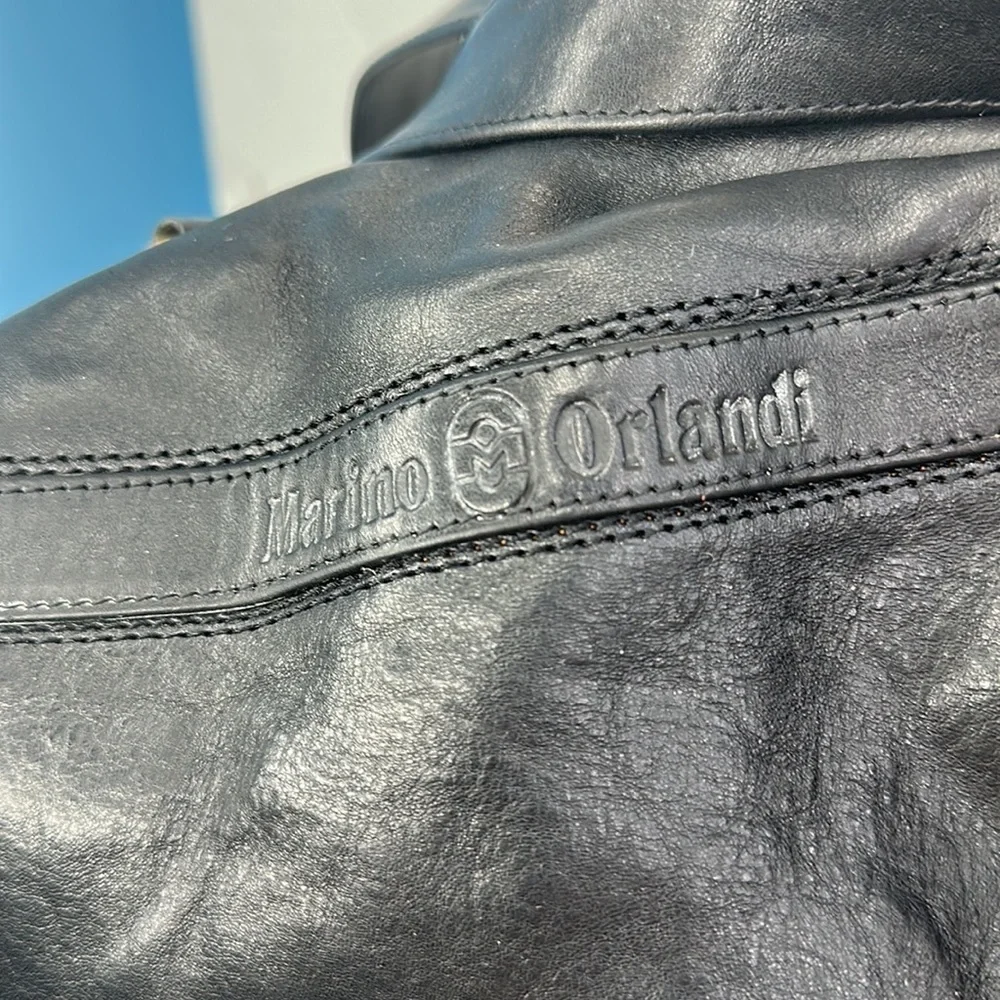 Vintage Black MARINO ORLANDI Leather bag Handbag